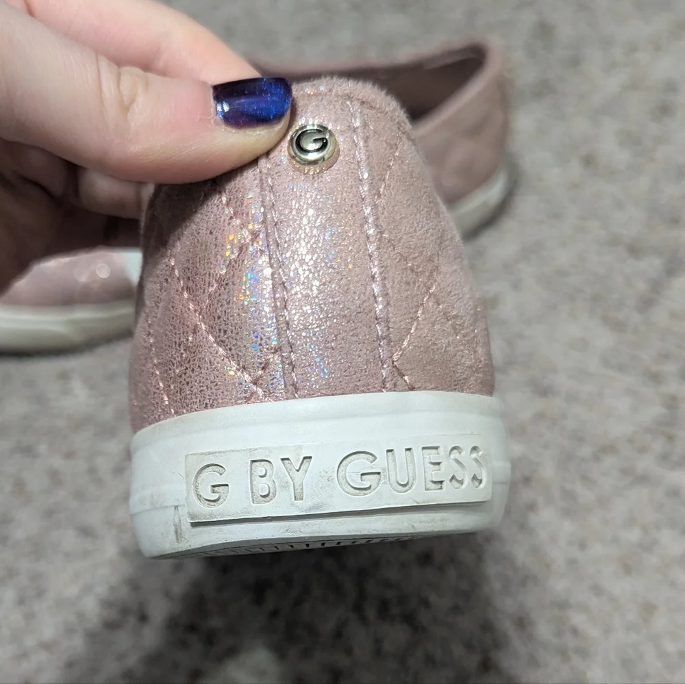 G by Guess Shimmering Pink Quilted Sneakers
